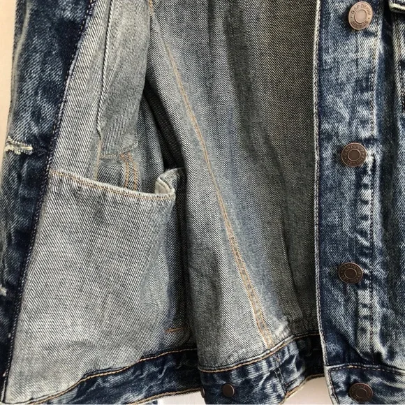 NWT Gap Teens Medium Washed Oversized Denim Jacket Size Large 10.